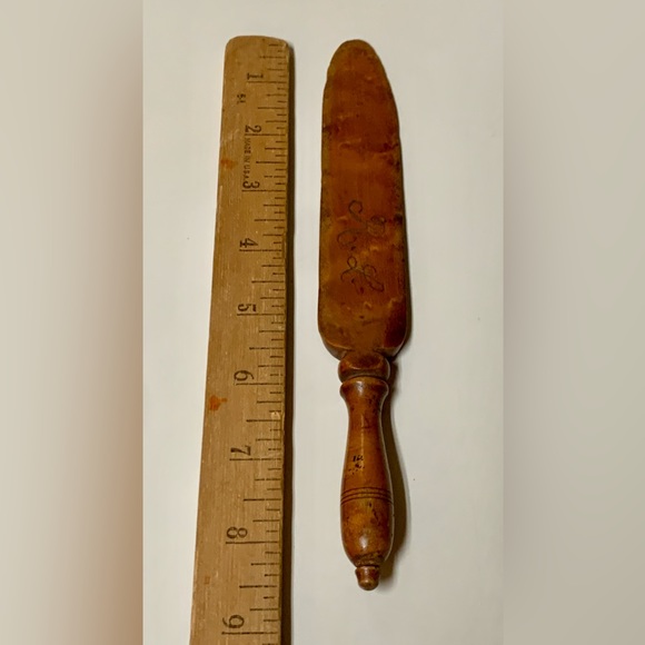 Early 19tb Century Antique Birdseye Maple RL Monogram Initialed Letter Opener - Picture 6 of 13